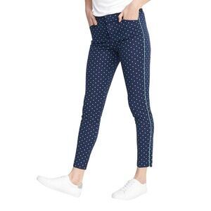 Old Navy Womens Navy Teal Polka Dot Mid Rise Pixie Ankle Tapered Career Pants 18